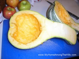 Cushaw squash...deseeded Cushaw squash...deseeded