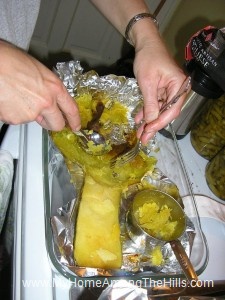 Cushaw squash...being scooped out