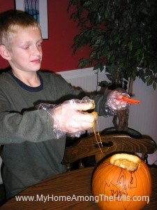 carving jack-o-lantern