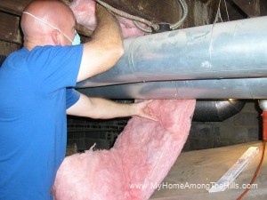 Installing insulation Installing insulation