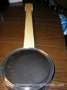 My homemade cookie tin banjo! My homemade cookie tin banjo!