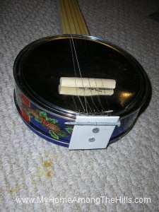 My homemade cookie tin banjo! My homemade cookie tin banjo!