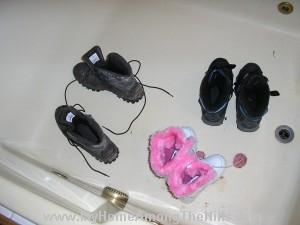 Boots in the garden tub