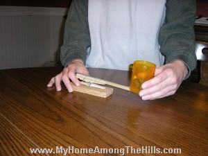 Homemade Catapult at the ready
