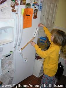 Marble run on the refrigerator