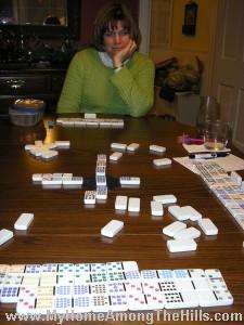 Playing dominoes Playing dominoes