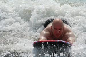 Body surfing at the beach
