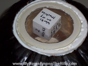 Magic 8 ball from pumkpin