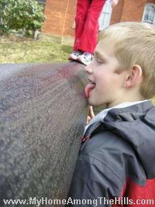 Licking the cannons in Tionesta, PA