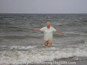 Mom at the beach for the first time!