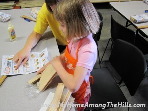 Abigail on her building project!