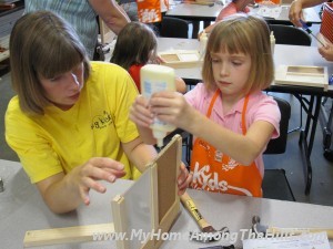 Abigail on her building project!