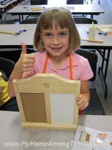 Abigail on her building project!