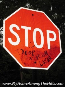 Stop sign graffiti in Charleston, WV!