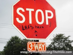 Stop sign graffiti in Charleston, WV!