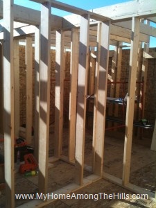 Interior wall framing for the small cabin