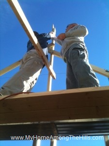 Hanging the ridge board