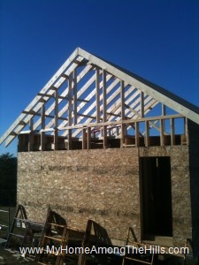 Beginning to frame in the gable ends