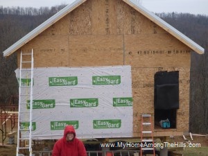House wrap going up on our small cabin in WV