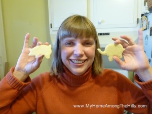 A pig and an elephant cookie