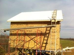 Metal roof on small cabin