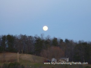 The moon was huge as we were packing up