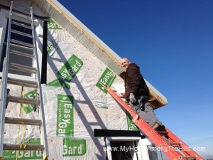 Installing soffit and fascia on our small cabin