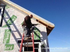 Installing soffit and fascia on our small cabin