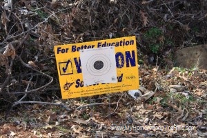Political signs make great targets
