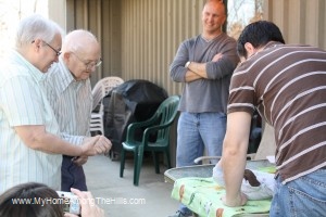 Meeting his great-great grandson