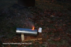 Fuse burning on the cannon!