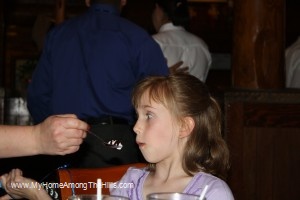 Fried ice cream on her nose