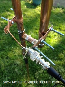 BNC cable attached to the j-pole antenna