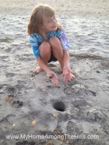 06_18_2012 010 Part of the walk...hunting for the largest sand crab hole!