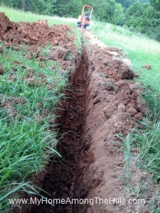Installing drain line to the septic tank