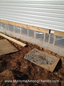 Skirting under the cabin