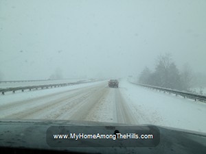 driving in the snow storm