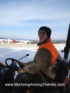 Driving the tractor