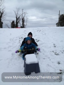 Sled riding!