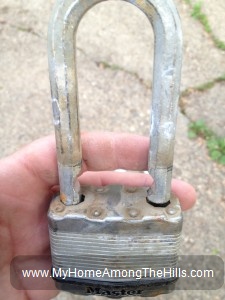 Padlock with square shackle