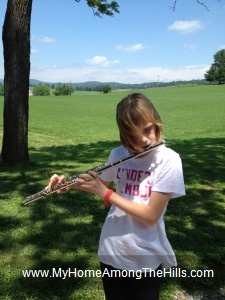 Playing the flute